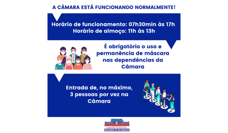 Câmara Municipal está funcionando normalmente