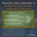 Câmara promoverá reunião com membros da educação para debater a Municipalização das escolas públicas